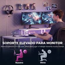 HOMCOM Mesa de Escritorio Mesa de Ordenador con Luces LED Estantes Cajones Tomas de Corriente Puertos USB y Soporte para Monitor para Oficina Estudio 155,5x48x88,5 cm Blanco - Enchufe EU Tipo C(220-240V) - Ver 5