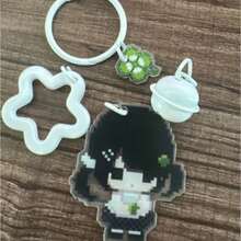 Retro Pixel-Style Four-Leaf Clover Keychain, Cute Acrylic Pendant For Students - Multicolor - View 7
