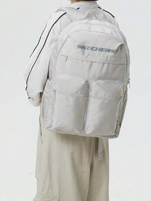 Skechers Unisex Lightweight Outdoor Backpack, 2026 Autumn New Student Commuter Laptop Backpack, Large Capacity L325U089-00MV - White - View 3