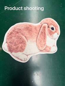 1pc Cute Rabbit Design Rug, Bedside Blanket, Fluffy Texture, Suitable For Living Room, Bedroom, Kitchen, Holiday Decor Rug, Bedside Blanket, All Season Appeal, Ideal For Indoor Use (Asymmetrical Pattern Hand-Cut May Have 1-5cm Error, Recommend Buying Larger Size) - Multicolor - View 3