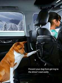 Extra Large Multi-Compartment Canvas Car Storage Bag, Back Seat Organizer Mesh, Suitable For Travel And Road Trips, Space-Saving Vehicle Back Seat Storage Bag, Durable Car Accessory, Can Store Phone, Documents, Snacks, Charger And Travel Essentials - Multicolor - View 3