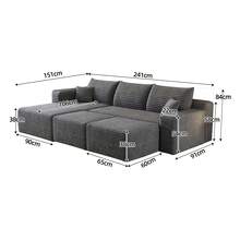 Sofa Grey Made Of Fabric For Living Room And Lounge - 深灰色 5 座 - 查看 8