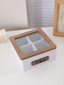 1 hộp đựng trà gỗ nâng cao màu trắng phong cách tối giản hiện đại, 4/6/9 ngăn, hộp sắp xếp túi trà và viên càp sữa có cửa sổ kính, dùng trang trí phòng trà, quán cà phê, phòng chứa đồ, phòng khách, phòng ăn - Nhiều màu - Xem 9