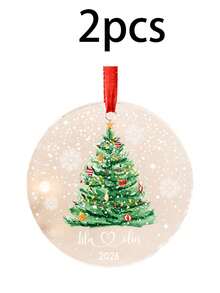 Custom Christmas Tree Tag Ornament, Personalized Holiday Hanging Decor, Festive Xmas Tree Pendant, Customized Family Name Keepsake, Customizable Home Decoration, Winter Party Decor, Secret Santa Gift, Christmas Gift, Christmas Decorations, Couples - Style a - View 14