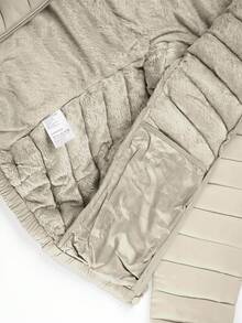 Giolshon Women's Minimalist Hooded Padded Coat With Pockets, Puffer Jacket For Autumn/Winter - Beige - View 9