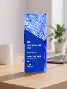 1pc Custom Logo And Text Trophy Award,Top Performer And Trophy Award,Million Dollar Club Recognition Plaque - Multicolor - View 10
