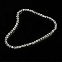 2pcs/Set Men's Diamond Inlaid Square Claw Chain Necklace And Bracelet Set, Hip-Hop Style Design, Also Suitable For Casual Daily Wear. - Multicolor - View 4