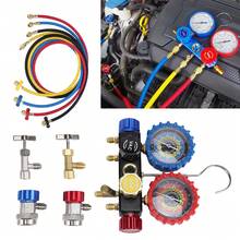 Juego Manometros Refrigeracion Manifold R410A R32 R134A R22 de 4 válvulas con Mangueras, Acopladores Rápidos - A - Ver 8