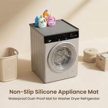 Non-Slip Waterproof Dustproof Thickened Silicone Washing Machine Protection Mat, Top Storage Mat For Washing Machine And Dryer, Suitable For Washing Machine, Dryer And Refrigerator, Easy To Clean, Suitable For Kitchen Countertop, RV - View 2