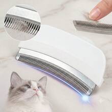 Cat & Dog Pet Deshedding Comb, Curved Metal Grooming Brush For Removing Loose Fur And Undercoat, Short To Medium Hair Pet Shedding Tool, Cat & Dog Grooming Supplies - Multicolor - View 6