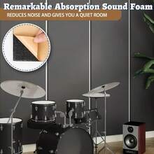[1 Roll]High Density Self-Adhesive Soundproofing Foam, Acoustic Noise Reduction & Vibration Dampening Pad, DIY Audio Room Recording Studio, Back Adhesive Foam Board, Easy To Cut, Multi-Purpose - Multicolor - View 1