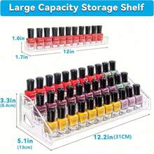 3/5/7Level Acrylic Transparent Multi-Layer Nail Polish Display Stand Lipstick Storage Box Plastic Nail Salon Cosmetic Tabletop Display Rack Professional Manicure Tools Accessories - White - View 5