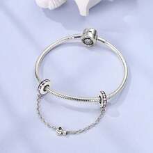 1pc Silver-Plated Bracelet Safety Chain, Original Heart Lock, Butterfly, Evil Eye Multiple Rhinestone Designs, Fine Chain Anti-Drop Protection Beaded, Gold And Silver Dual Color Options, Versatile Accessories, Suitable For Handmade DIY Bracelet Making, Delicate And Durable For Daily Wear - Multicolor - View 5