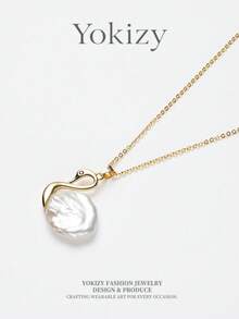 Yokizy Freshwater Pearl Swan Pendant S925 Sterling Silver 5-6mm Baroque High Luster Luxury Women's Accessory Gift Box Style - Multicolor - View 5