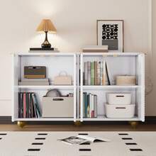 Sideboard With Four Shaped Doors, Adjustable Internal Shelves, Metal Handles And Spherical Legs.[ ], 120 X 35 X 71.5 Cm - White - View 3
