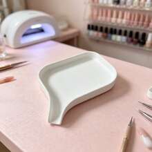 1pc Slanted Edge Nail Art Glitter & Rhinestone Decor Storage Tray, Large Capacity Nail Sticker & Nail Polish Bottle Organizer, Practical Nail Art Material Compartment Tray - Multicolor - View 11