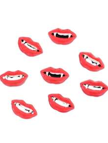 20Pcs Vampire Lip Nail Charms Alloy Gothic Halloween Nail Art Decor - Red - View 1