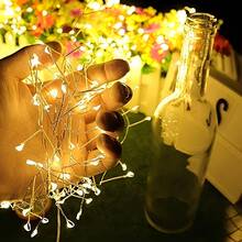 Branch-Shaped Firework LED String Lights, USB Plug-In, Switchable Warm White, Pure White & Rainbow Color, Flexible Copper Wire Lights For Flower Arrangement & Room Ambiance - Silver - View 3