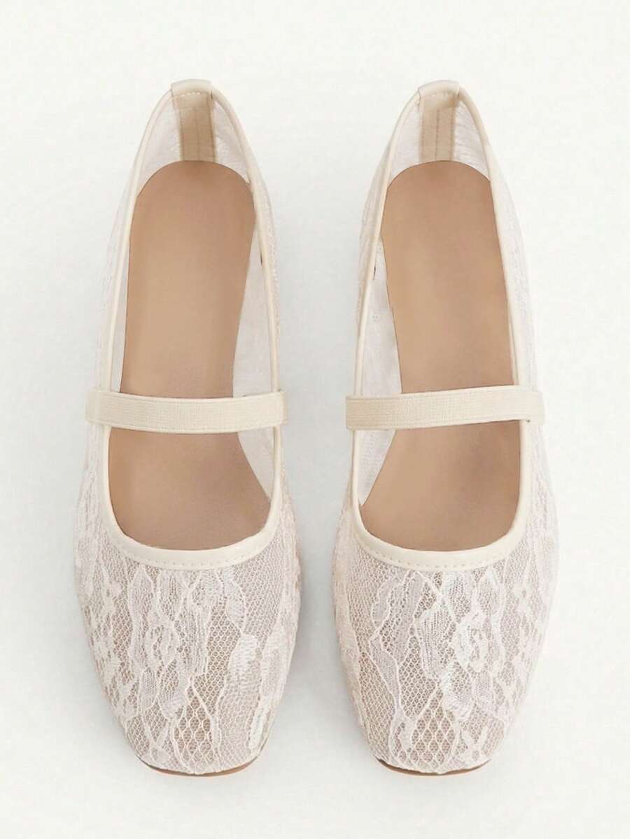New Women's Fashion Elegant Beige Flat Shoes With Mesh Breathable Lightweight Comfortable Design, Suitable For Summer Daily Wear, Dating And Commuting - Beige - View 1