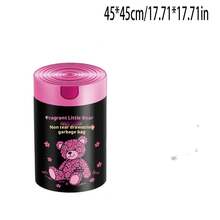 1 Roll/100pcs Sakura Bear Shaped Scented Trash Bags - Thickened Tear-Resistant Drawstring Garbage Bags, Large Size 17.72X17.72 Inches Capacity, Scented Anti-Tear Bags, Ideal Choice For Daily Use - A - View 5