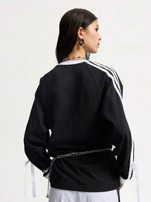 Adidas Kaos Rajut Lengan Panjang Tanpa Kerah Wanita DANCE LS TEE2 TKG3858 - Hitam - View 3