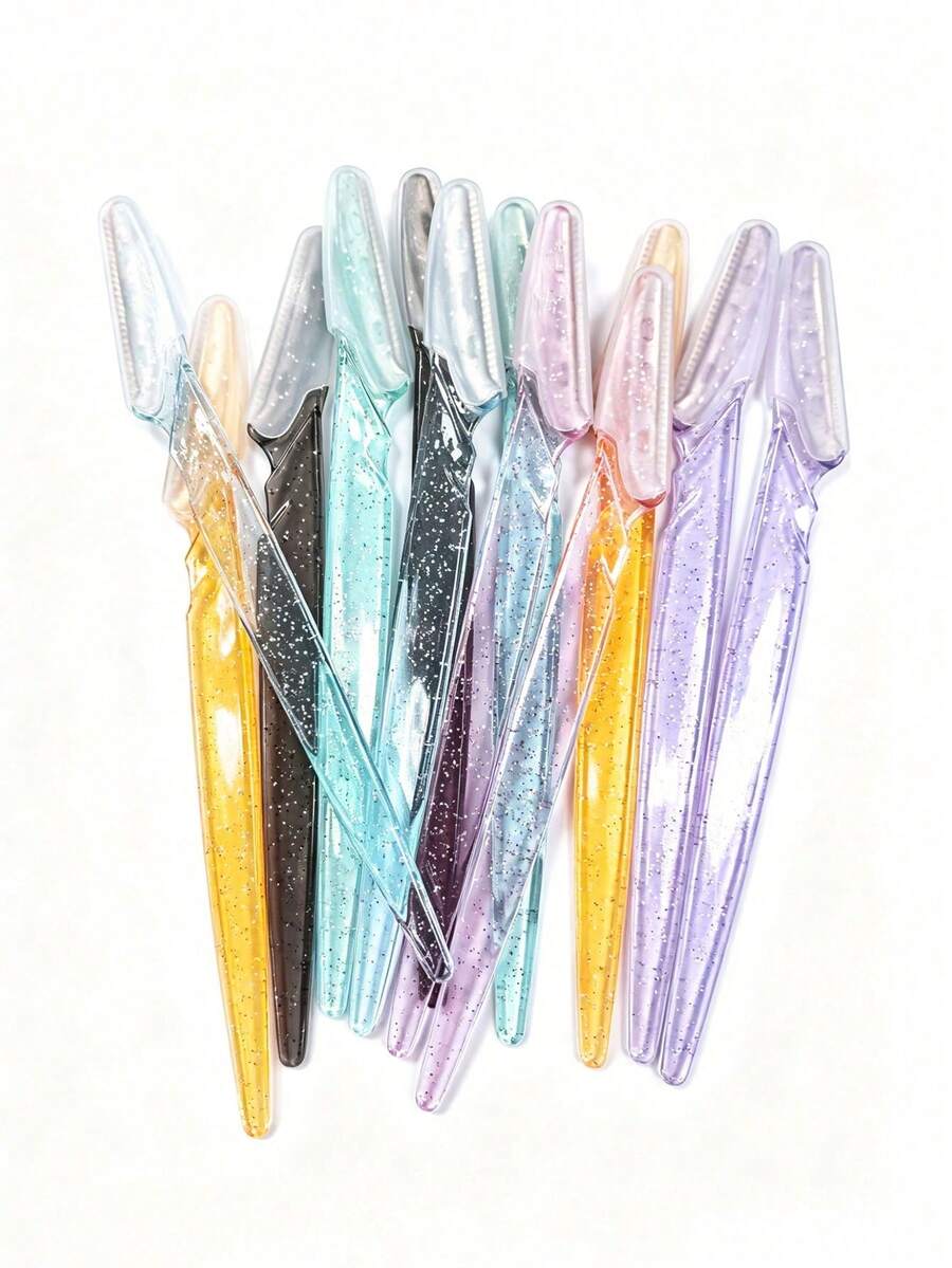 1/5/10/20/30/40/66件組 多功能不鏽鋼刀片臉部去角質工具組，中性適用，鬍鬚、眉毛與臉部修整刮鬍刀，無需電池，精準刀片，無香料，附保護蓋，適用於除毛、臉部除毛、剪髮，美髮造型配件