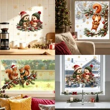 1pc Cute Christmas Animal Kitchen Decor Sticker, Suitable For Kitchen Cabinets And Dining Room Walls, Self-Adhesive Vinyl Sticker, Create A Beautiful Kitchen Atmosphere - Multicolor - View 4