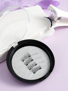 1 Pair Magnetic False Eyelashes, Soft Fur Material, Portable Storage Box - View 2