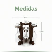 Adega de Vinhos Preta com Suporte para 4 Taças Elegância Praticidade Bancada Mesa Mdf Bar - Café - Visão 7