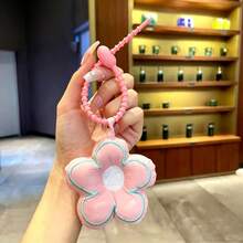 1 buah Gantungan Kunci Bunga Bordir Kain yang Indah, Desain Bunga Blok Warna, Gantungan Kunci Anak Perempuan, Hadiah Kecil yang Lembut untuk Sahabat Terbaik - MultiWarna - View 7