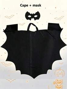 Halloween Bat Wing Cape Mask, Unisex With Hood And Without Hood, Holiday Party, Cosplay, Performance Costume - Multicolor - View 6