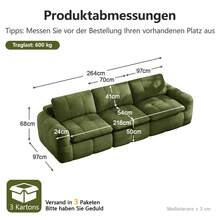 Sofa Green Made Of Chenille For Living Room And Lounge - Green 3 Seat - View 7