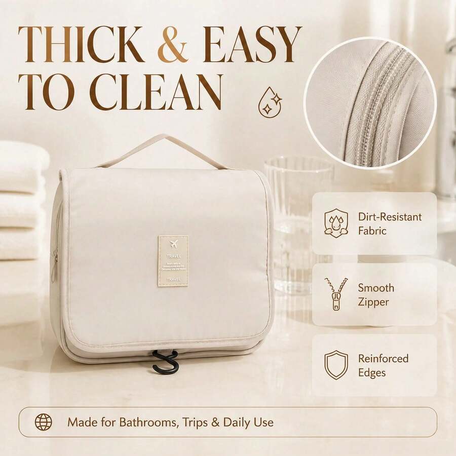 Hanging Travel Toiletry Bag, Waterproof Cosmetic Organizer With 360° Rotating Hook, Dry & Wet Separation Multi-Compartment, Suitable For Travel, Bathroom, Gym - View 1