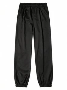 Men's Spring/Autumn New Drawstring Fashion Casual Sports Long Pants, Unisex, Suitable For Spring/Autumn - Black - View 2
