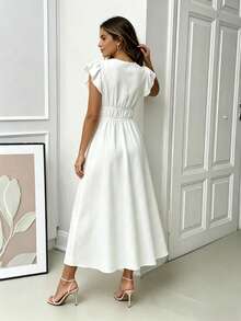 Women Midi Dresses - White - View 2