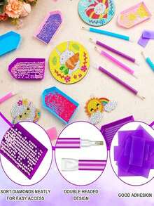 New Diamond Painting Tool Set Portable Storage Box Geometric Colorful Style With Storage Box, Point Drill Pen, Tray Complete Set Adult Handicraft Lovers Home Travel Creation. - A - View 4