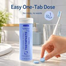 ADJANISS 1 Botol/50 Tablet Pasta Gigi Probiotik, Tablet Pasta Gigi Bebas Fluorida - Hidroksiapatit, Probiotik, Xylitol, Niasinamida, Pemutih, Remineralisasi, Napas Segar. Tablet Obat Kumur Portabel. Cocok Untuk Semua Orang Dewasa. - Mint - View 4