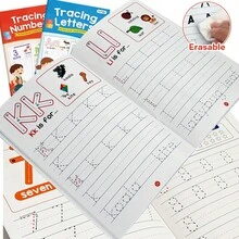 Lachilly Children's Tracing Practice Book - English Letters And Numbers Writing Practice Book, Letters And Numbers Tracing Activity Book, Educational Toy For Preschool And Kindergarten Children, Uppercase And Lowercase Letters Pattern Handwriting Tracing Book - Multicolor - View 3