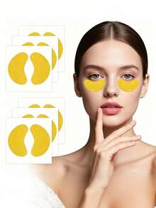 10/5 Pairs Gold Silicone Eye Patches, Reusable 360° Eye-Shaped Patches, Soft And Comfortable Eye Support Patches, Suitable For Daily Leisure And Salon Use - Multicolor - View 6