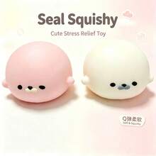 1PC 8cm Rounded Shape Squishy Toy, Super Soft Moist Slow Rebound Stress Relief Sensory Fidget Toy For Adults & Teens, Desktop Decor Home Office, Gift For Birthday Halloween Christmas - Multicolor - View 1