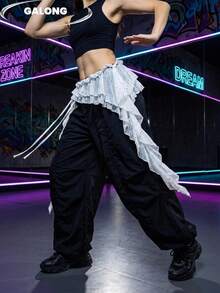 2026 New Design Niche Waist Cincher, Sequin Mesh Patchwork Ruffle Hem, Versatile Elastic Stretch Decorative Wide Belt - Ruffle Waistband - View 7