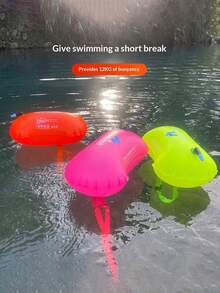 1/2/3件組戶外游泳浮床，大氣閥易充氣，加厚PVC材質附腰帶，高浮力水上休息浮床，海灘必備配件，泳池浮床 - 彩色 - 查看 3