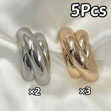 1/2/3/4/5/6pcs Fashionable Arched Metal Scarf Clips, Shawl, Swimsuit Strap, Dress, Coat Connector Buckles, Clothing Fashion Decorative Sewing Fasteners - Multicolor - View 25