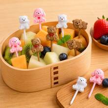 40/24/8pcs Reusable Bear Fruit Forks, Cake Forks, Kitchen Utensils, Portable Forks, Essential For Camping, Picnic, Holiday Celebration, Housewarming, Multiple Cute Designs - View 9
