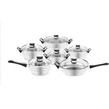 3‑Piece /6‑Piece Cookware Set Optional, Thickened Food‑Grade Stew & Stock Pots, Heat‑Resistant Glass Lid Design, Heat‑Resistant Anti‑Scald Handles, Polished Silver Metal Finish, Glass Lids With Vent Holes, Must‑Have Kitchen Essentials - View 13
