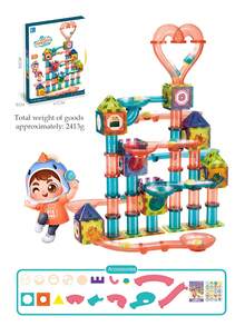 NEUSNEY Magnetic Tiles Building Blocks Kids Toy Set Magnetic Assembly Track Puzzle Interactive Game Gift Birthday Present Some Accessories Randomly Selected - Multicolor - View 17