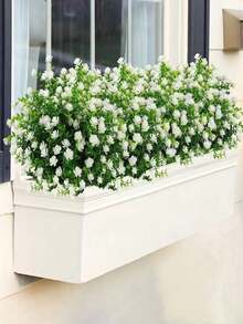 Outdoor Artificial Flowers - UV Resistant And Fade-Resistant Faux Flowers, 10 Bundles Waterproof Artificial Flowers, Suitable For Garden, Yard, Patio, Wedding And Home Decor - White - View 4