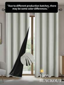 2pcs Blackout Curtains With Thermal Insulation And Coated Lining, Lightweight Polyester Fabric, Grommet Top Design, Suitable For Living Room, Bedroom, Kitchen, Bathroom, Home Decor, Room Decor, Back To School, School Supplies, Dorm Decor, College Decor - Beige - View 13