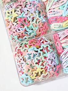 30/20/10pcs Girls Multi-Color Bangs Clips BB Clips Bow Hair Clips Hair Accessories High Elasticity Durable Non-Damaging Hair Ties Hair Bands Sweet Versatile Small Rubber Bands For Daily Use - Multicolor - View 4