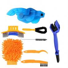 8 peças/1 conjunto Kit de Ferramentas de Limpeza de Bicicleta, Conjunto de Limpador e Escova de Corrente, Acessórios de Bicicleta, Bicicleta de Montanha, Motocicleta, Acessórios Universais de Bicicleta, Ferramentas de Manutenção, Escova Grande, Escova Pequena, Conjunto Portátil, Adequado para Limpeza Completa da Bicicleta - Multicolorido - Visão 1